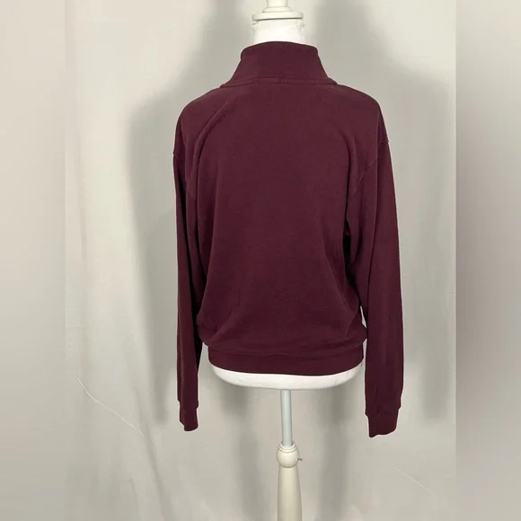 Victoria's Secret PINK Half-Zip Sweatshirt - Burgundy with Red Logo Woman’s  Sm - Picture 8 of 8